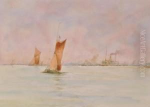 Shipping Below Woolwich by Frank Saltfleet