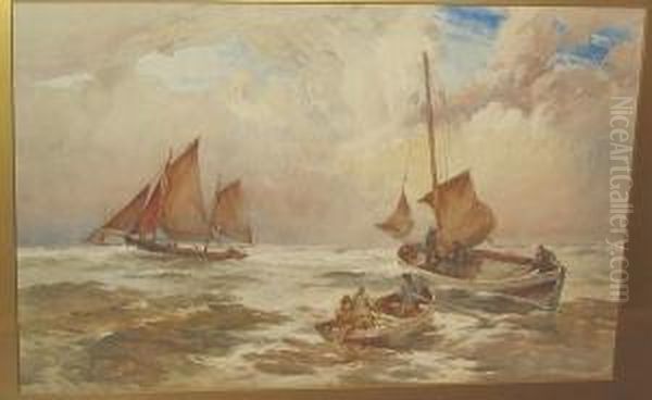 Fishing Boats At Sea - view 1