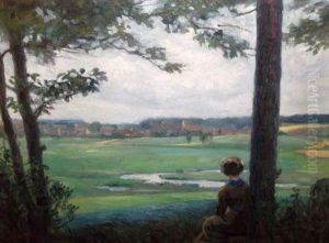 Figure Looking Across Extensive Landscape