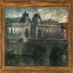 The Marble Bridge Atchristiansborg Palace, Copenhagen by Edvard Anders Saltoft