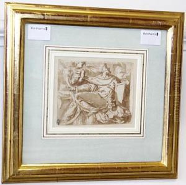 A Saint Holding A Crucifix, A Lily And A Tablet, Overcoming An Allegorical Figure Of Vice - view 1