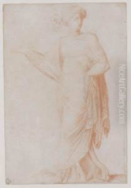 Standing Female Figure In Roman Costume - view 1