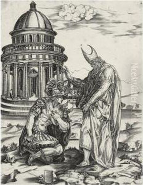 Alexander The Great Kneeling Before The High Priest Of Ammon - view 1