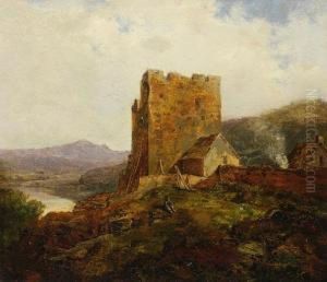 Zugeschrieben - Burgruine Uber Einer Flusslandschaft