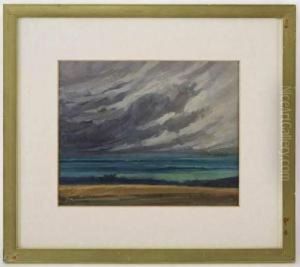Temps D'orage Sur Le Lac by Louis Henri Salzmann
