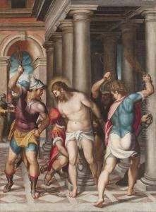 Theflagellation Of Christ by Orazio Samacchini