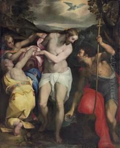The Baptism Of Christ by Orazio Samacchini