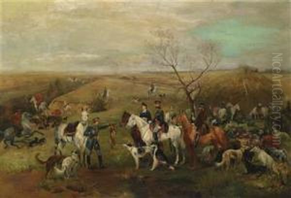 Hunting Party With Tsar Alexander Iii And Tsarina Maria Fedorovna Out Fox Hunting - view 1