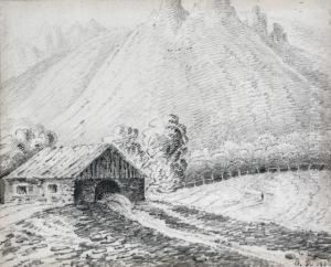Moulin A Eau Dans Un Paysage De Montagnes by George (nee Dupin) Sand