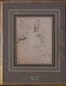 Studies Of Figures And A Dog by Paul Sandby