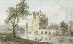 Castle By A River by Thomas Sandby