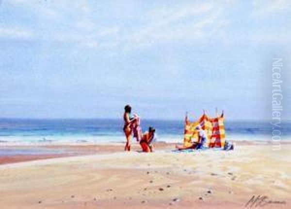 Figures On A Beach - view 1