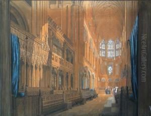 Norwich Cathedral Together With An Etching Of The Same Subject Published 1782 by Jan Sanders