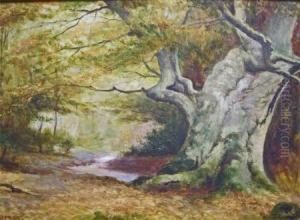 Signed, Oil, Burnham Beaches, 7 1/2 by Robert Sanderson