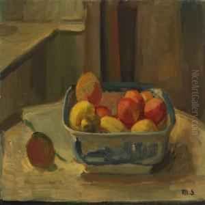 Still Life With Fruit In A Bowl by Anna Marie Sandholt