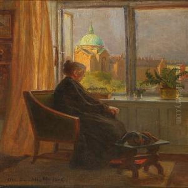 Interior With An Elderly Woman From Gothersgade Incopenhagen - view 1