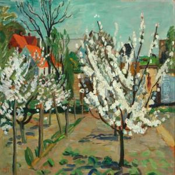 Garden With Fruit Trees In Blossom - view 1