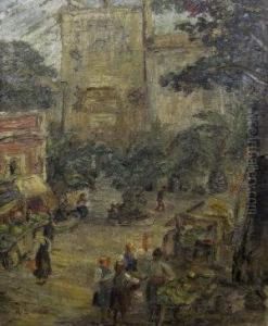 Figures In A Town Square