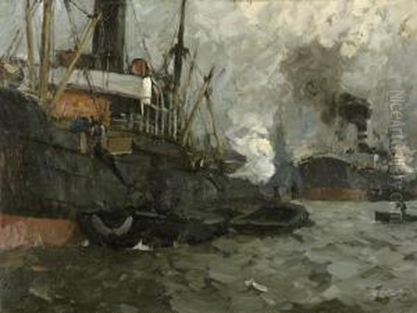 Dampfer Im Hamburger Hafen - view 1