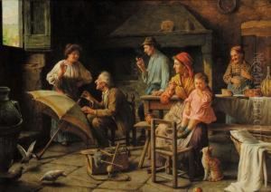 Interno Con Figure by Giovanni Sandrucci