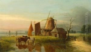 Windmill On The Marshes by Anthony Sandys