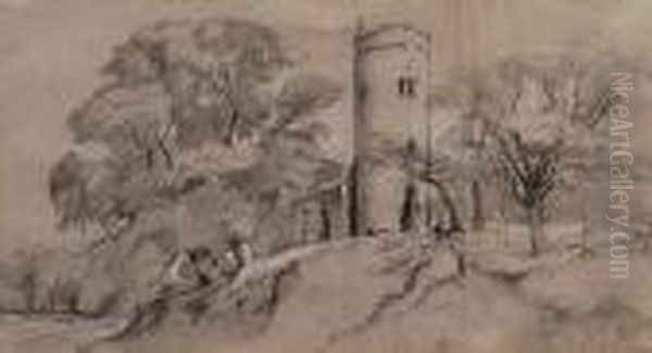 A Saxon Round Tower Church - view 1