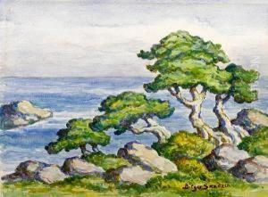 Cedars By The Sea, Carmel, California by Sven Birger Sandzen