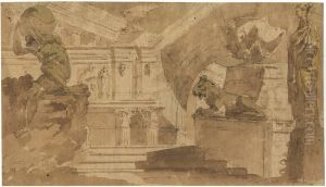 Architekturphantasie Mit Atlasfigur