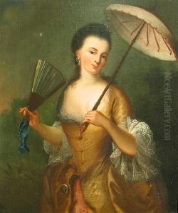 A Lady With A Parasol by Jean-Baptiste Santerre