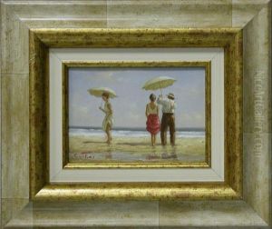 Plage Animee by P. Santini