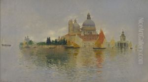 Punta Della Dogana With The Basilica Della Salute by Rubens Santoro