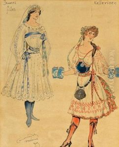 A Group Of Original Costume Designs For La Scala, Milan