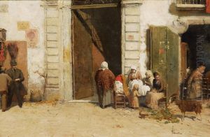 Personaggi In Piazza by Edgardo Saporetti