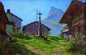 Le Calvaire A Maison Neuve-sixt (hte Savoie). La Pointe A Sables by Albert E. Sardin