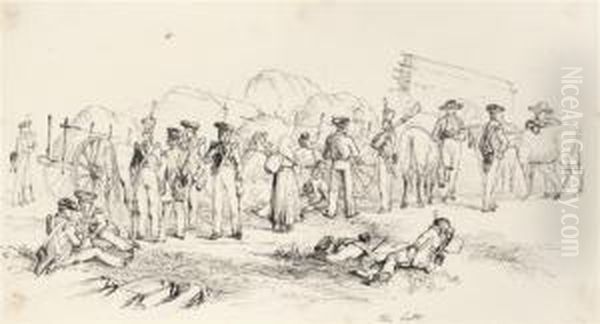 The Halt; And Departure Of The Baggage Train - view 1