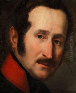 Portrait Eines Russischenoffiziers by Sergej K. Sarjanko