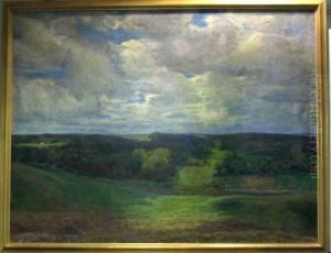 Sommarlandskap. by Otto Sarp Sorensen