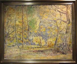 Skogsinterior. by Otto Sarp Sorensen