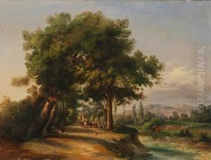 Sosta Di Viandanti Nella Valle Del Parma