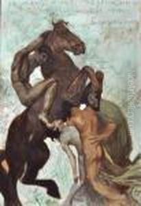 I Romani Morti Respingono Gli Unni by Giulio Artistide Sartorio