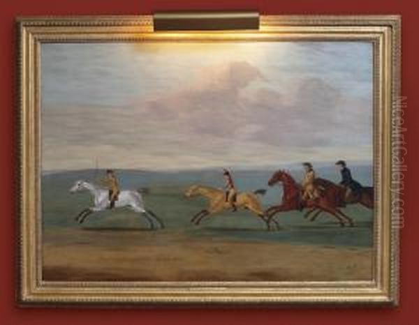 Jason Beating Spectator, Rover, Brilliant, Whistlejacket, Venture And Stately For The Great Subscription At Newmarket - view 1