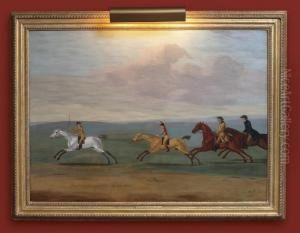 Jason Beating Spectator, Rover, Brilliant, Whistlejacket, Venture And Stately For The Great Subscription At Newmarket by J. Francis Sartorius