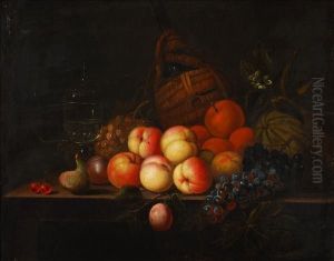 Still Life Of Fruit On A Ledge by William Sartorius
