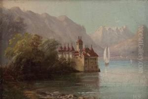 Schloss Chillon Bei Montreux Am Genfer See by Hubert Sattler