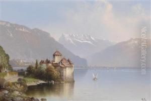 View Ofschloss Chillon On Lake Geneva