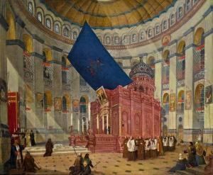 Blick In Das Innere Der Grabeskirche In Jerusalem by Hubert Sattler