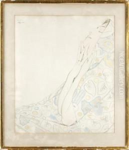 Woman In A Floral Shawl by Walter Sauer