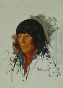 Portrait Of An Indian Woman by Frank Paul Sauerwein