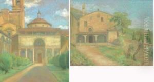 La Chapelle De Pazzi Et Une Vue De La Campagne Toscane La Chapelle De Pazzi Et Une Vue De La Campagne Toscane