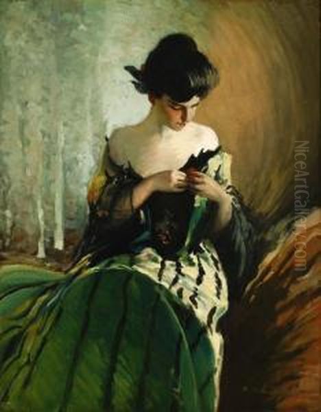 Woman Tending To Her Dress - view 1